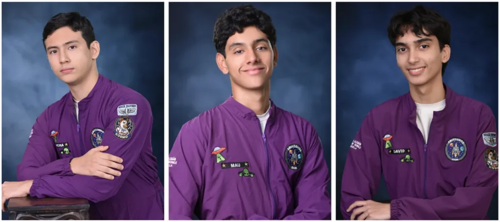 Samuel González Cortés, Mauricio Rodríguez Pérez y David López Robinson, egresados de la promoción AbiKosmos 2025-2026 del Colegio Alemán de Barranquilla, beneficiarios de becas de la Universidad del Norte.